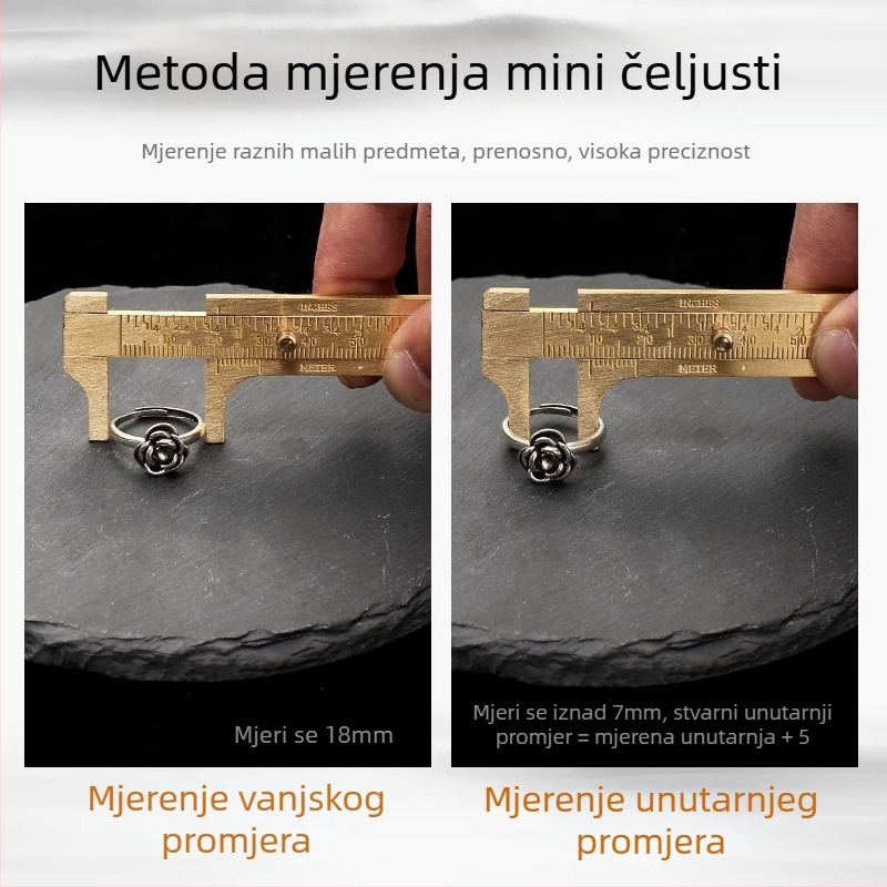 Digitalni Vernier kaliper za nakit – visoka preciznost, čisti bakar, LCD zaslon, za mjerenje malih nakita i mini kolekcija