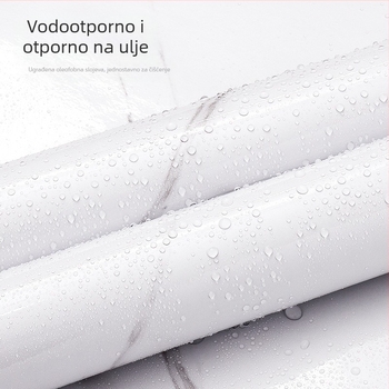 Zidna naljepnica s mramornim uzorkom, PVC materijal, vodootporna i otporna na masnoću, jednostavan moderni stil, pogodna za dnevni boravak