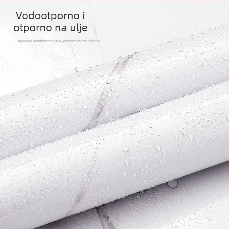 Zidna naljepnica s mramornim uzorkom, PVC materijal, vodootporna i otporna na masnoću, jednostavan moderni stil, pogodna za dnevni boravak