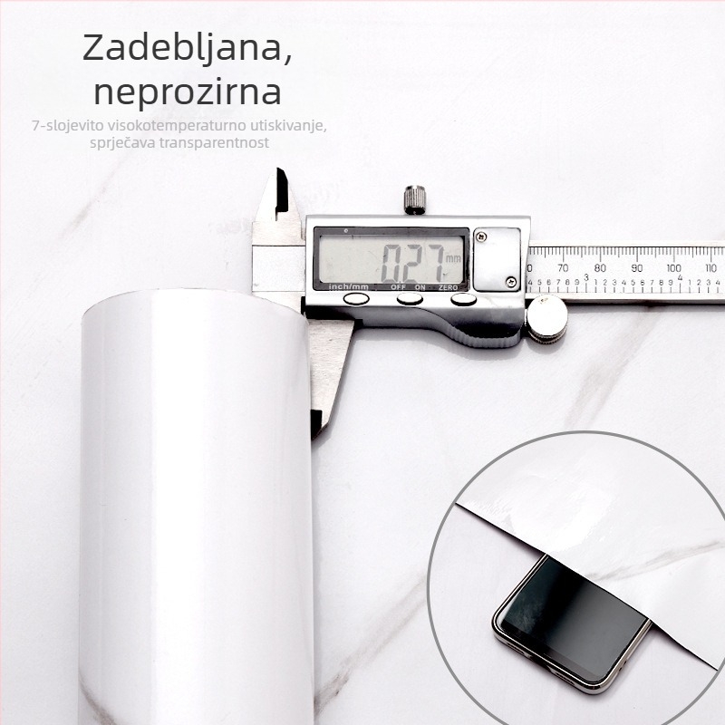 Zidna naljepnica s mramornim uzorkom, PVC materijal, vodootporna i otporna na masnoću, jednostavan moderni stil, pogodna za dnevni boravak
