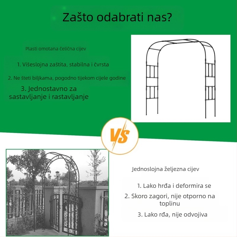 Apsidni stalak za cvijeće, čelična cijev s PE premazom, pogodan za 11 scenarija