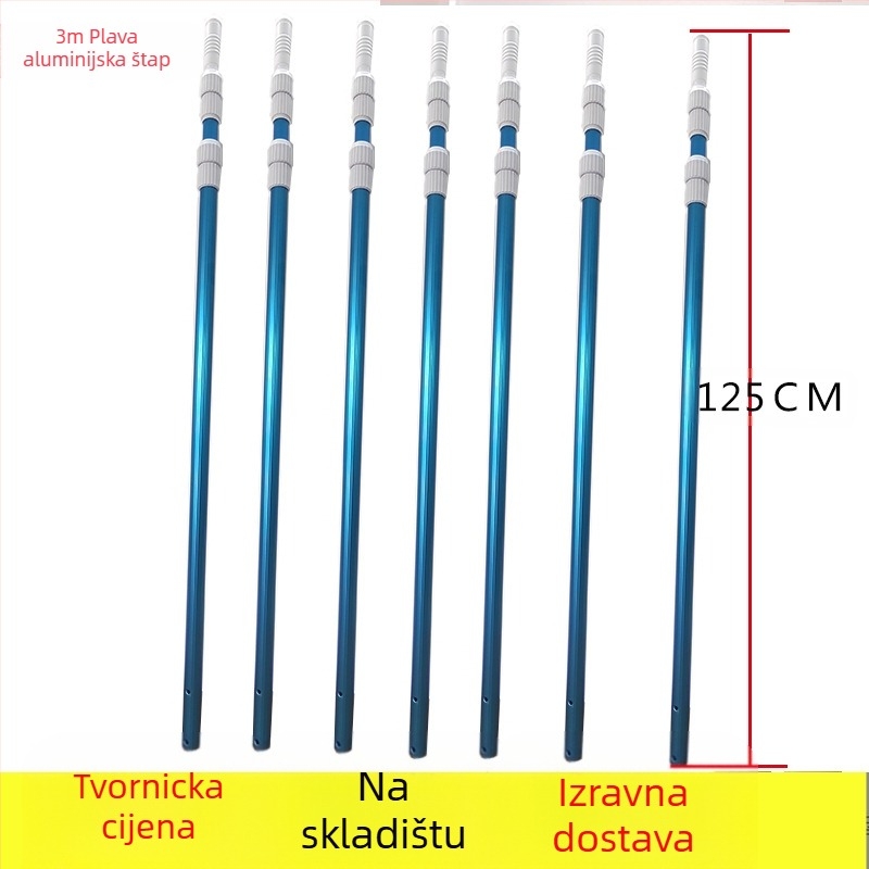 Mreža za lišće bazena s aluminijskim okvirom i gustom mrežom, za duboku i plitku vodu