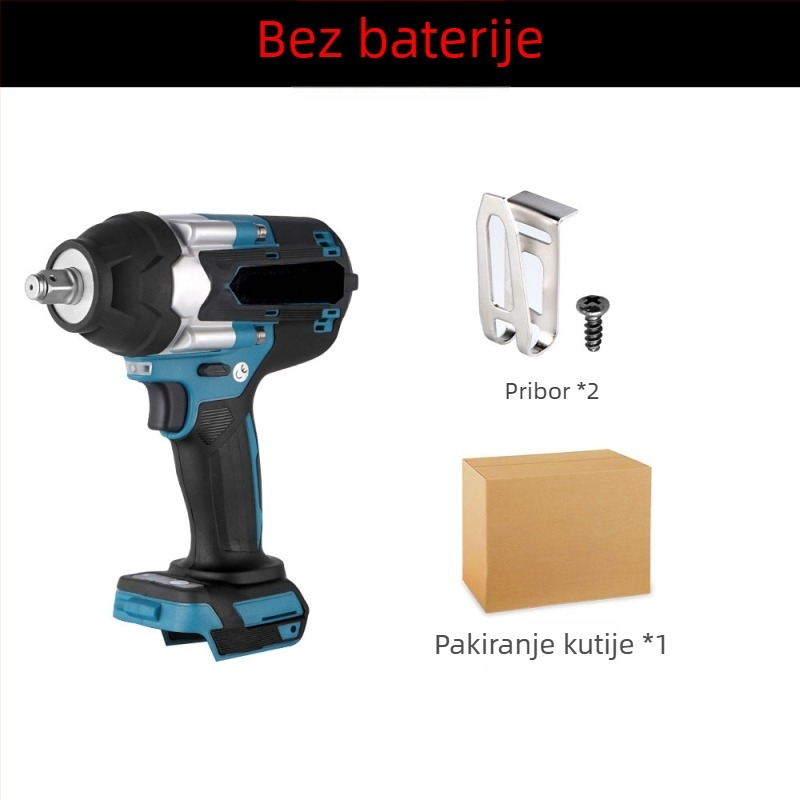 Bežični bez četkica udarni odvijač s LED svjetlom, moment 1000 Nm, 21V baterija, reverzno okretanje