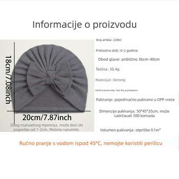 Pulover kapa s mašnicom za djecu, topla, prozračna, UV zaštita, otporna na vjetar