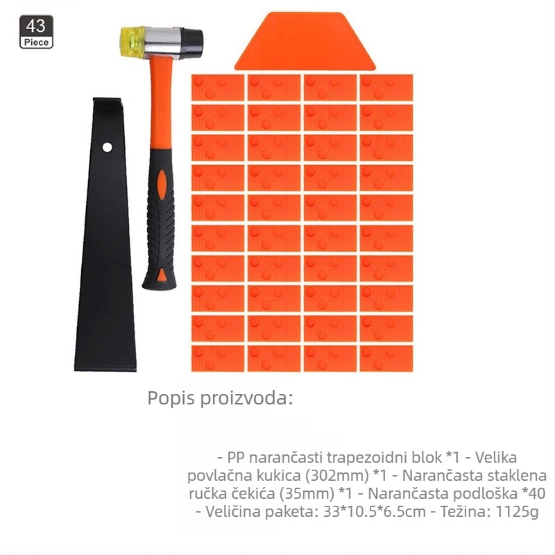 Set alata za postavljanje drvenog poda – ugljični čelik, 45 komada, 1,65 kg, 35/40 mm, Kućna uporaba