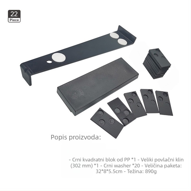 Set alata za postavljanje drvenog poda – ugljični čelik, 45 komada, 1,65 kg, 35/40 mm, Kućna uporaba