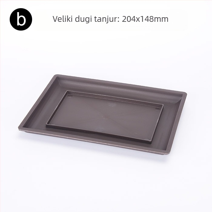 Sukulentna posuda od smole, pravokutnog oblika, plitkog dizajna, set za sadnju i donja posuda za kućnu uporabu