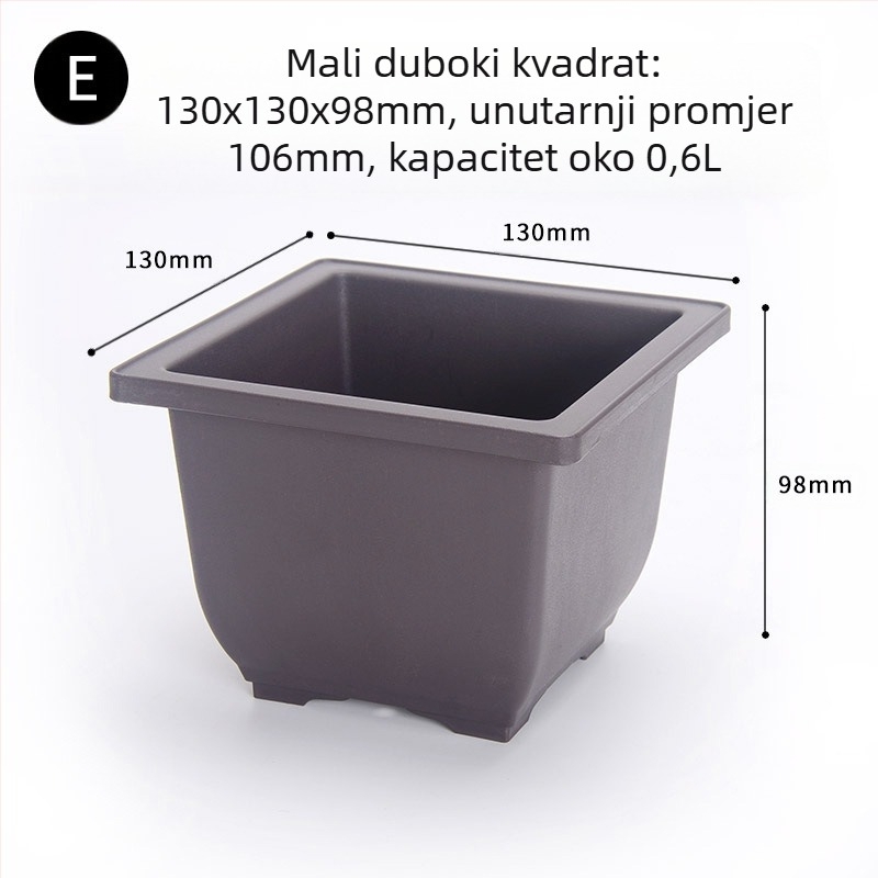 Sukulentna posuda od smole, pravokutnog oblika, plitkog dizajna, set za sadnju i donja posuda za kućnu uporabu