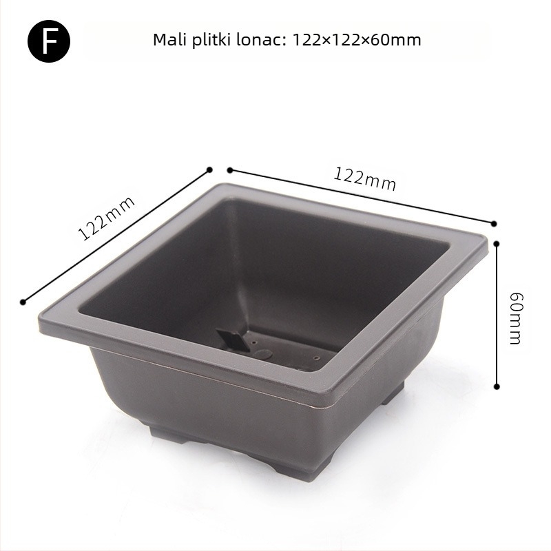 Sukulentna posuda od smole, pravokutnog oblika, plitkog dizajna, set za sadnju i donja posuda za kućnu uporabu