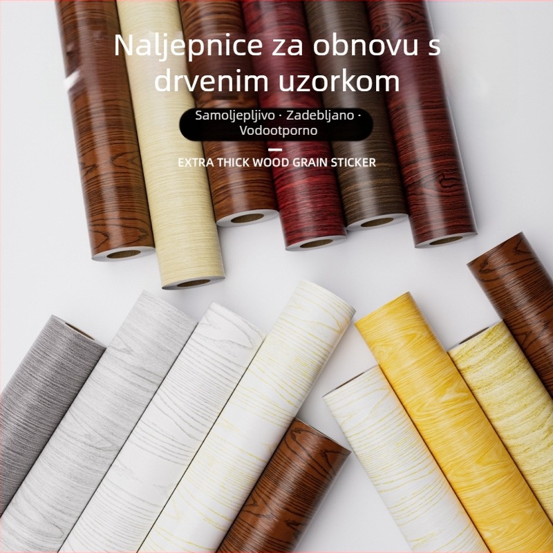 Tapeta s prirodnim drvenim uzorkom, samoljepljive naljepnice za zid, vodootporne, moderni minimalistički dekor za spavaću sobu
