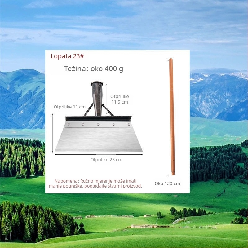 Snježna lopata od mangan čelika sa nazubljenom rubom – za uklanjanje snijega, gnoja i kućno čišćenje