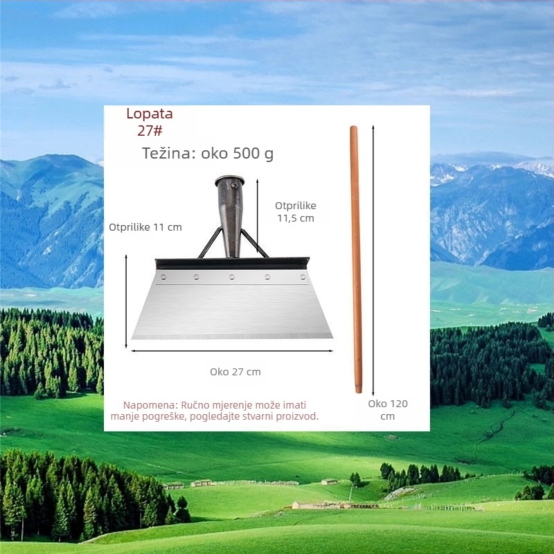 Snježna lopata od mangan čelika sa nazubljenom rubom – za uklanjanje snijega, gnoja i kućno čišćenje