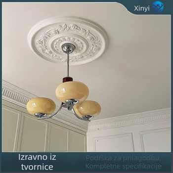 PU lamp panel s kružnim stropnim diskom za europski stil lustera – dekoracija (Materijal: PU; Model: BQ-XY-; Stil: reljef, moderna jednostavnost, lagani luksuz)