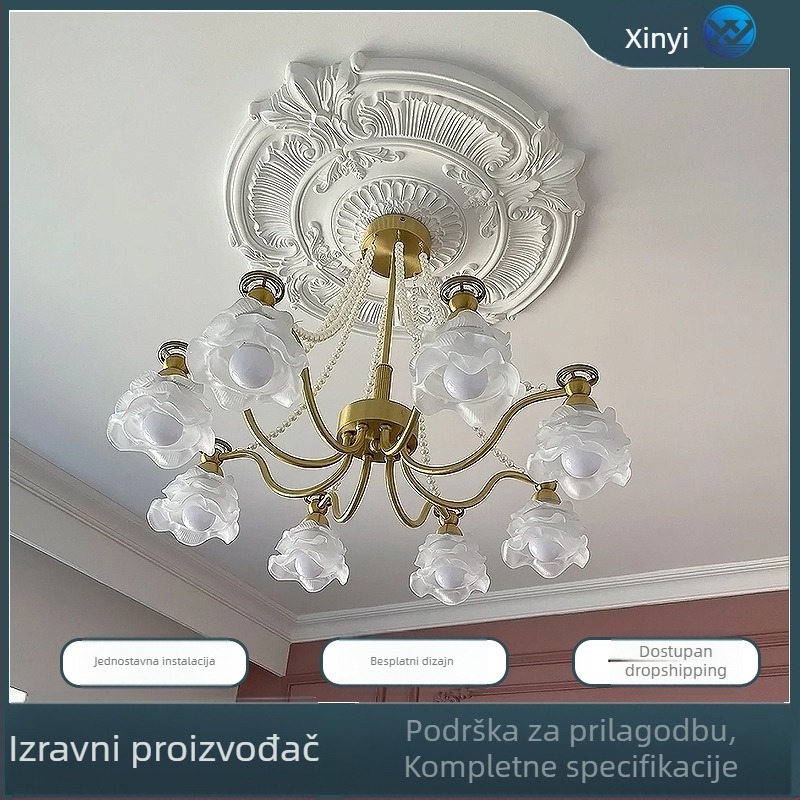 PU lamp panel s kružnim stropnim diskom za europski stil lustera – dekoracija (Materijal: PU; Model: BQ-XY-; Stil: reljef, moderna jednostavnost, lagani luksuz)