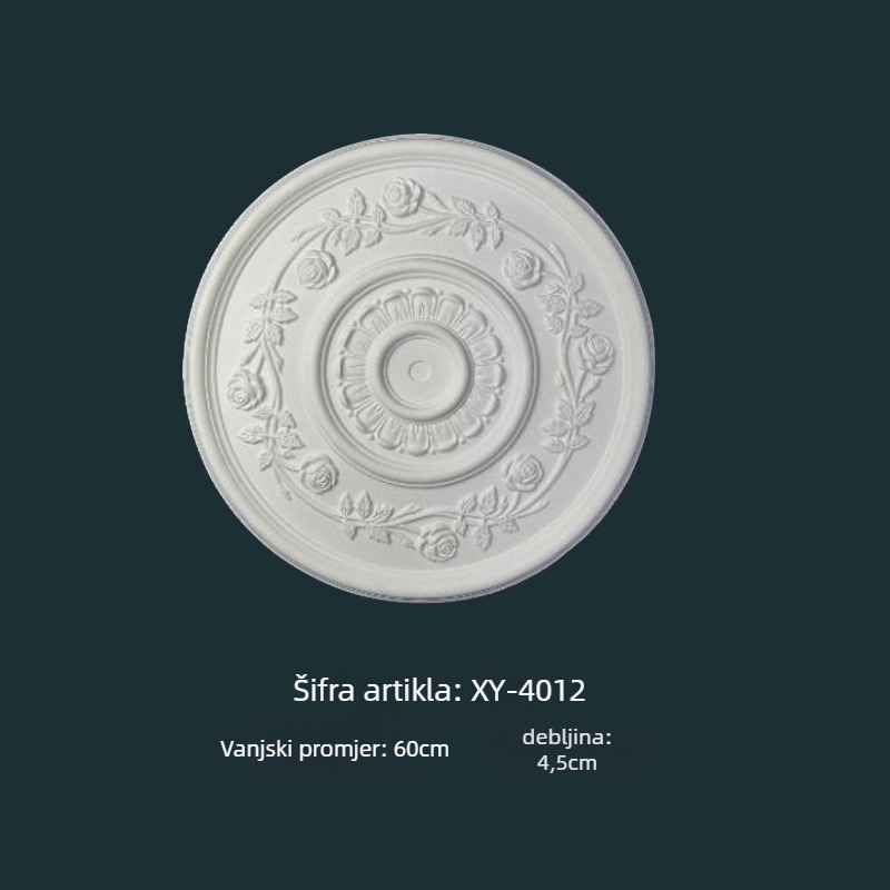 PU lamp panel s kružnim stropnim diskom za europski stil lustera – dekoracija (Materijal: PU; Model: BQ-XY-; Stil: reljef, moderna jednostavnost, lagani luksuz)