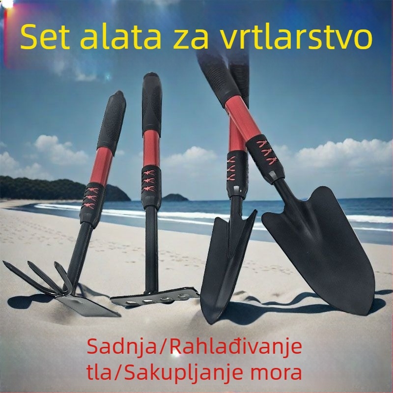 Set alata za vrt: željezne lopate, mala lopata, grablje, motika za poljoprivredu (Materijal: željezo; Marka: Consultation; Namjena: Poljoprivreda)