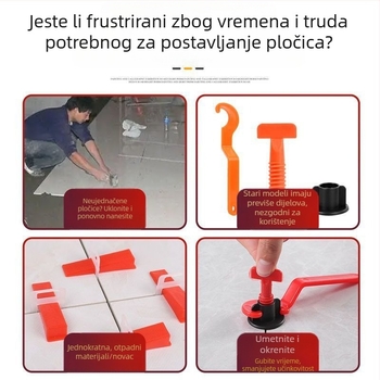 Nivelač pločica – brz alat za poravnavanje, ponovo upotrebljivi alat za postavljanje pločica, univerzalni model