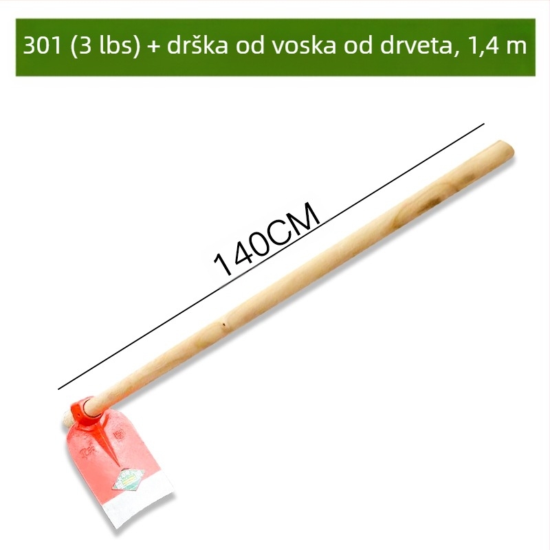 Vrtna motika za plijevljenje, uzgoj povrća i prorahljivanje tla – oranje i rahljanje