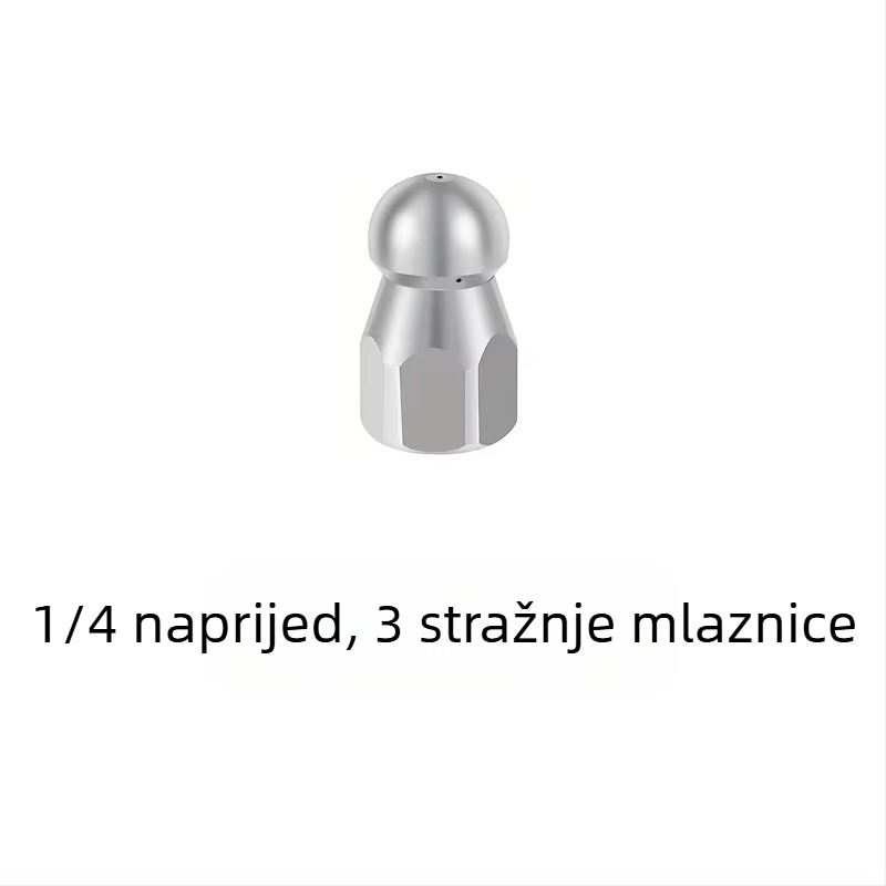 Nehrđajući čelik visokotlačna mlaznica za čišćenje kanalizacije s 1/4 in spojem i 3/8 in brzim spojem, marke Independent