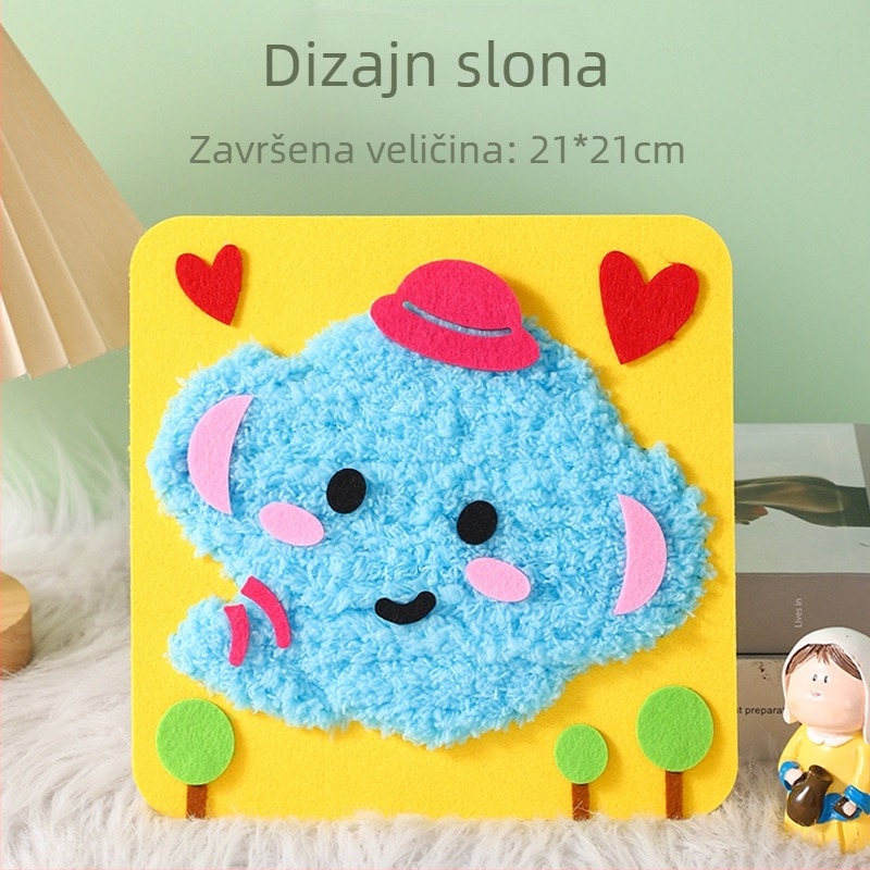 Ručno izrađeni DIY šivaći set za djecu – materijal od platna, tema crtani lik djevojke, edukativna igračka, uzrast 4–6 godina