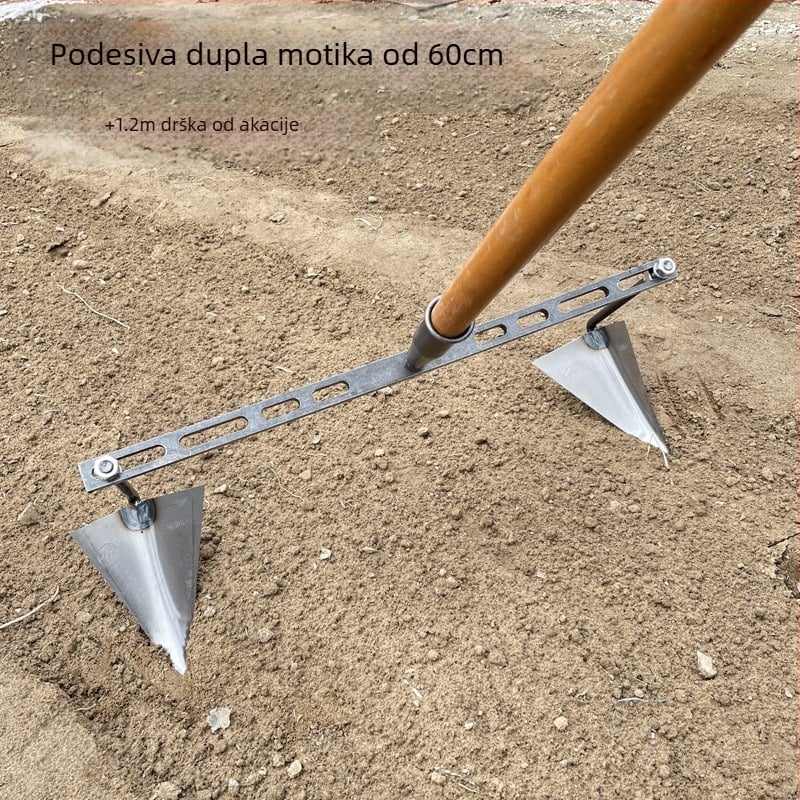 Prilagodljiva trokutasta motika za iskopavanje kanala, kopanje, oblikovanje grebena i prozračivanje tla – višenamjenski vrtni alat s oštrim vrhom orlovog kljuna