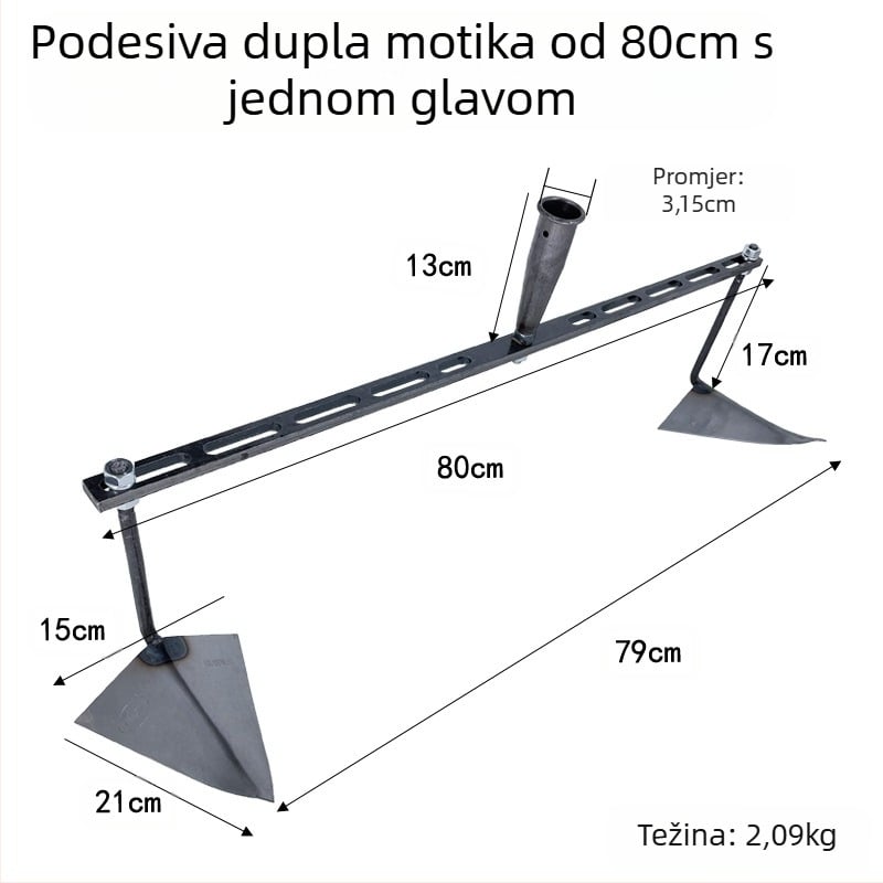 Prilagodljiva trokutasta motika za iskopavanje kanala, kopanje, oblikovanje grebena i prozračivanje tla – višenamjenski vrtni alat s oštrim vrhom orlovog kljuna