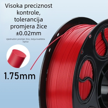 PLA svila vlakno za 3D ispis — kružni presjek, diskastan izgled, gustoća 1.26-1.40 g/cm3