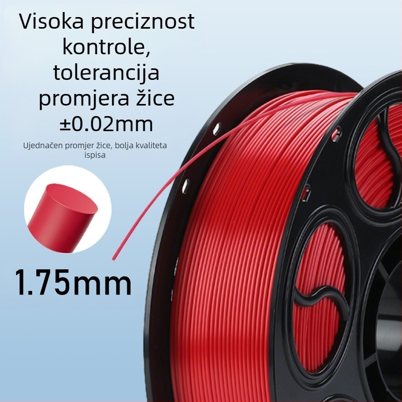 PLA svila vlakno za 3D ispis — kružni presjek, diskastan izgled, gustoća 1.26-1.40 g/cm3
