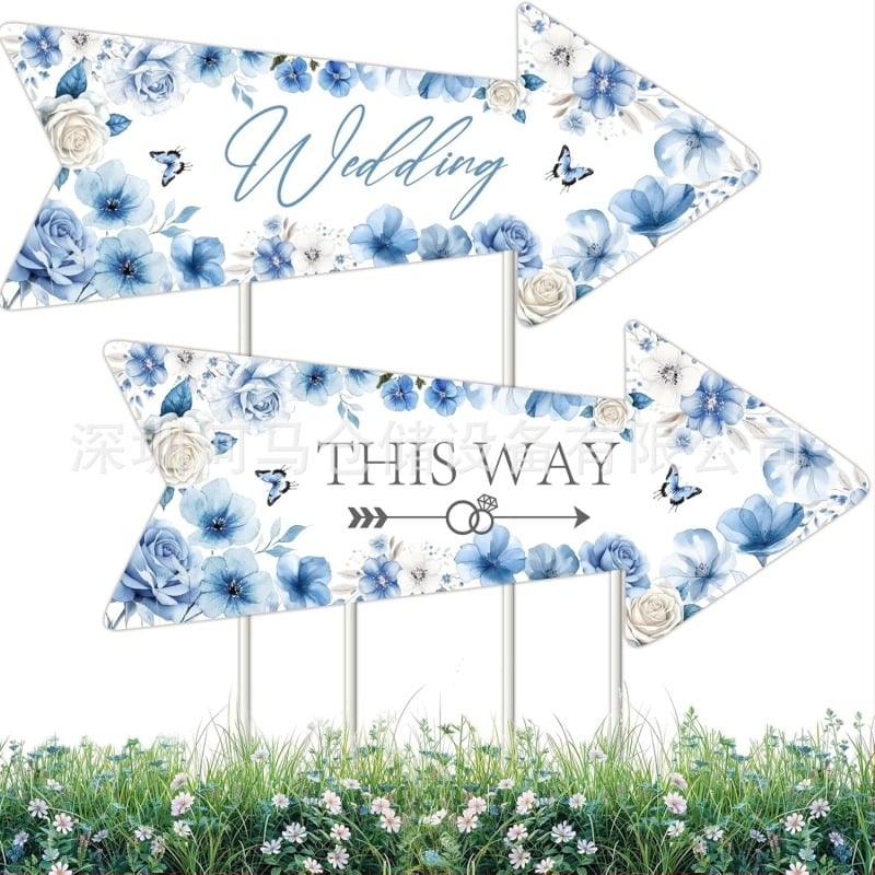 Vrtni ukrasni natpis sa šipkom za vanjsko vjenčanje, dvorišni smjer