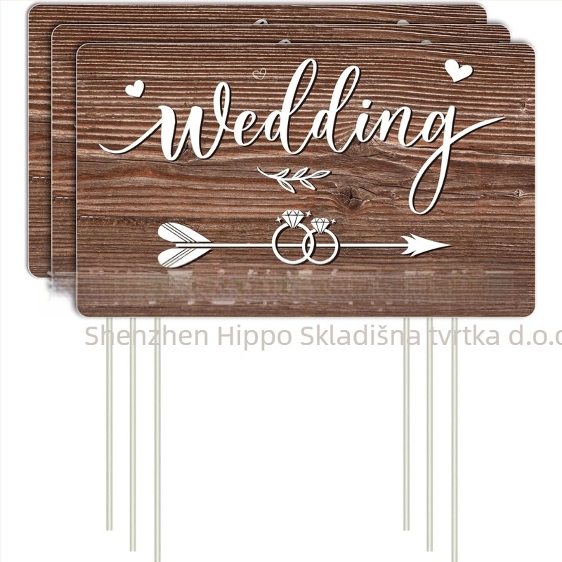 Vrtni ukrasni natpis sa šipkom za vanjsko vjenčanje, dvorišni smjer