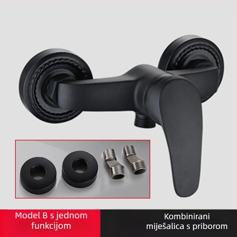 Kupaonski trostruki miješajući slavina s bočnim otvorom, bakreno tijelo, keramički disk ventil, model 8889, zidna ugradnja