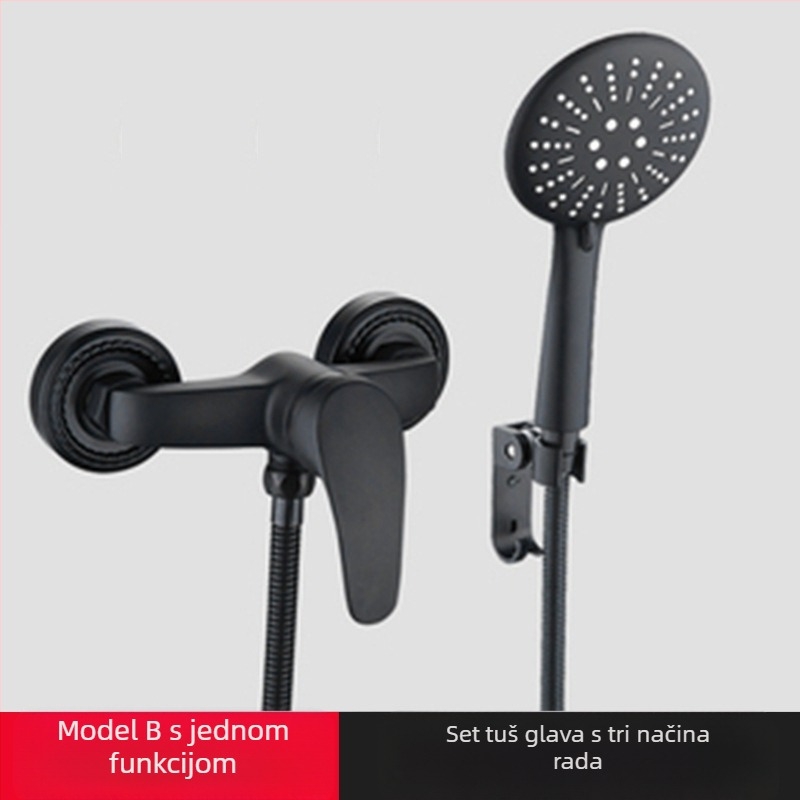 Kupaonski trostruki miješajući slavina s bočnim otvorom, bakreno tijelo, keramički disk ventil, model 8889, zidna ugradnja