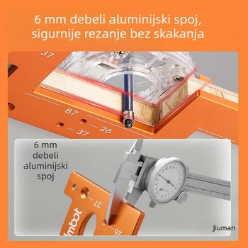 Aluminijska profilna šablona za kanaliziranje bez ručke, dvostruko namijenjena, U-oblikovana šablona za drvne radove