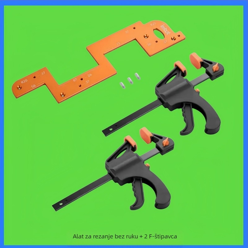 Aluminijska profilna šablona za kanaliziranje bez ručke, dvostruko namijenjena, U-oblikovana šablona za drvne radove