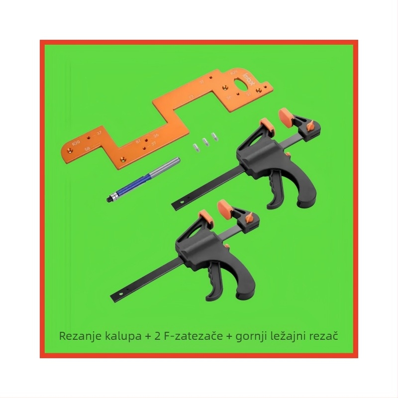 Aluminijska profilna šablona za kanaliziranje bez ručke, dvostruko namijenjena, U-oblikovana šablona za drvne radove