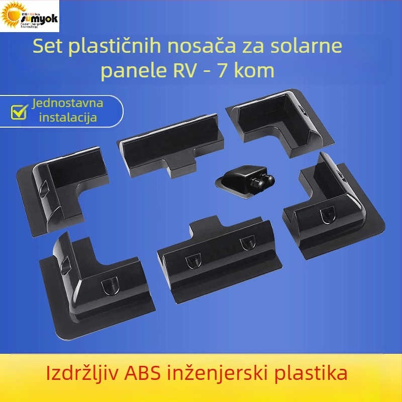 Plastični držač solarnjih panela za RV i jahte, ABS, 7-djelni set s kutijom za spojeve — Marka SY, Model Integrated, Materijal Plastika, Težina 2000 g