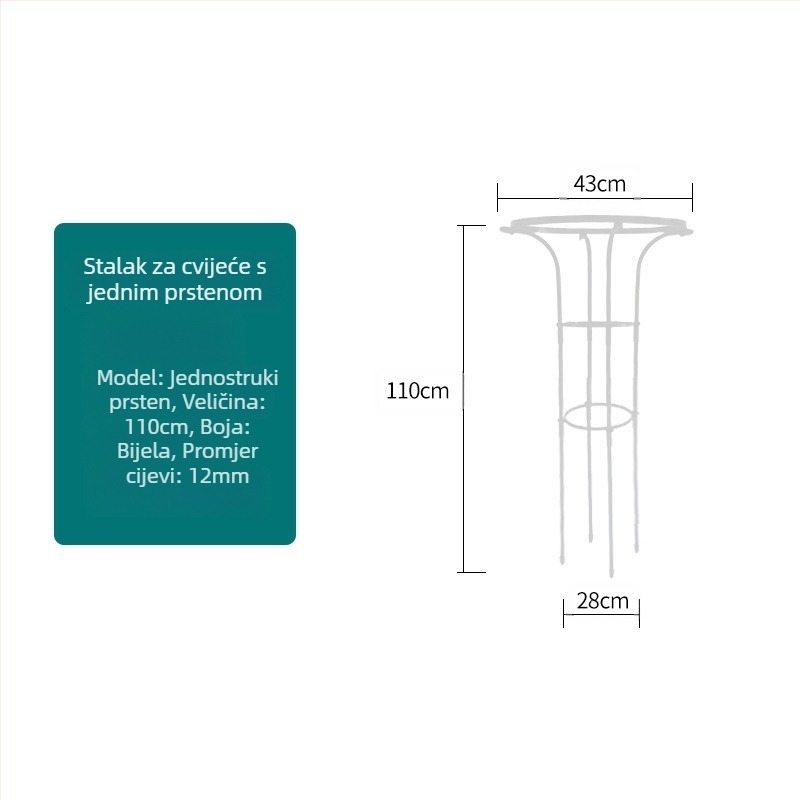 Penjački okvir za biljke s nosačem za lonce i balkonskom policom, metalne cijevi s plastičnim premazom, pastoralni stil, kombinirana uporaba