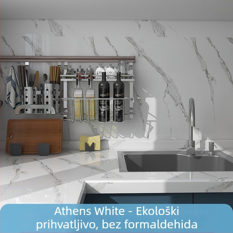 Kuhinjska naljepnica za zid PET-a, vodootporna i otporna na ulja, otporna na visoke temperature, marmornog uzorka, samoljepljiva, 1 kom.