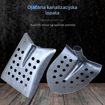 Lopata za čišćenje kanalizacije s uglačnom pravokutnom metalnom glavom – za čišćenje kanalizacije i rovova