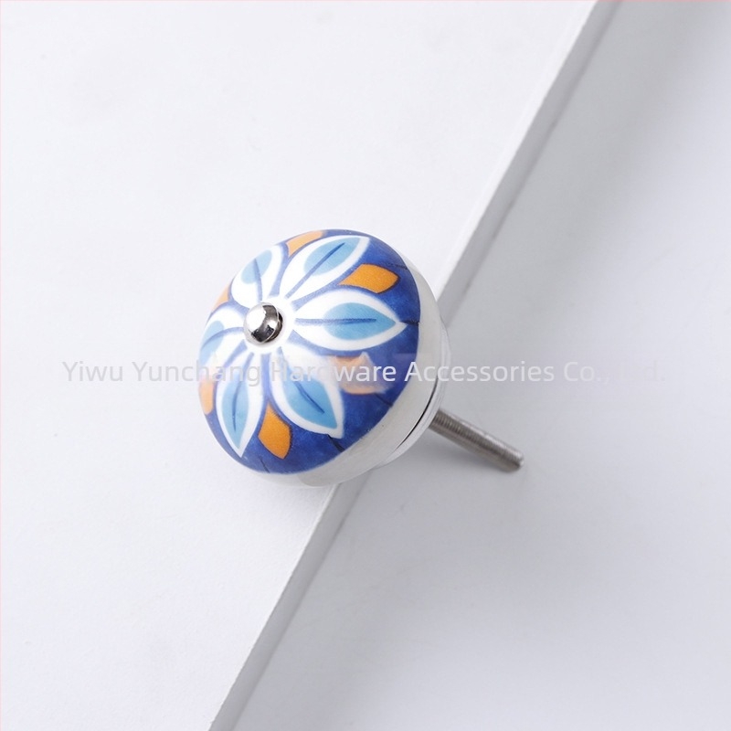 Yunchang okrugla keramička ručka za ormariće i ladice — moderni minimalistički stil, lagani luksuz; materijal keramika; površinska elektroplatiranje; branda Yunchang Hardware.