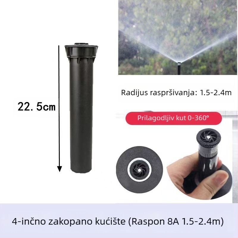 Guangying ukopni teleskopni raspršivač s 360° rotacijom za navodnjavanje travnjaka i vrta (inženjerske plastike)