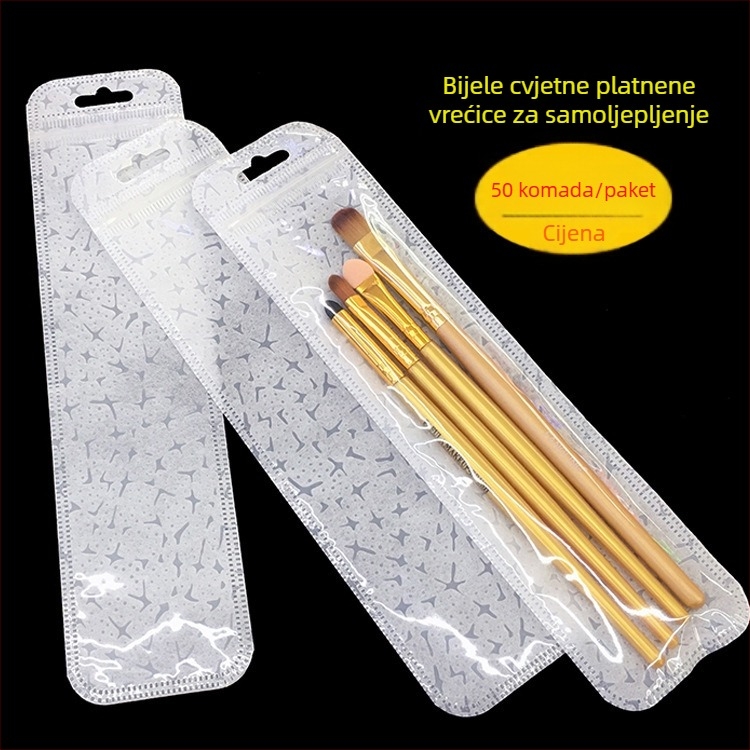 Prozirna samouzavodavajuća vrećica za darove s zaobljenim kutovima; duljina zatvaranja 2.5 cm; 50 komada po pakiranju; materijal: novi materijal