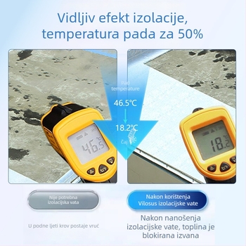 Izolacijska vata s aluminijskom folijom – samoljepljiva krova izolacija, mikroporozna, jezgra gumene vate, rola, 0,033 W/mK