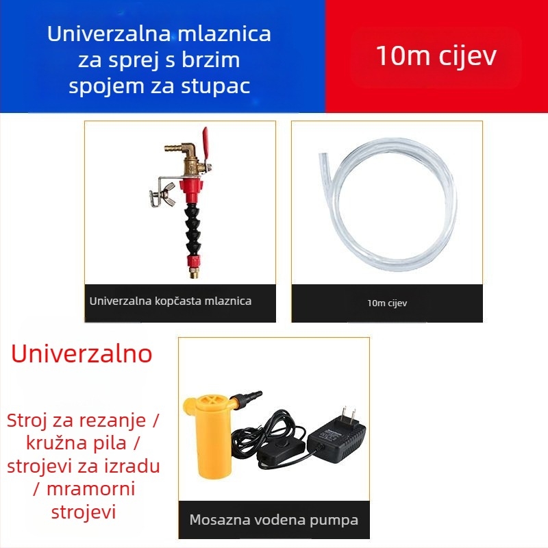 Uređaj za vodeni sprej za rezne strojeve s zaštitom od prašine i hlađenjem, univerzalno za kamen/mramor strojeve, dodatak za kutnu brusilicu