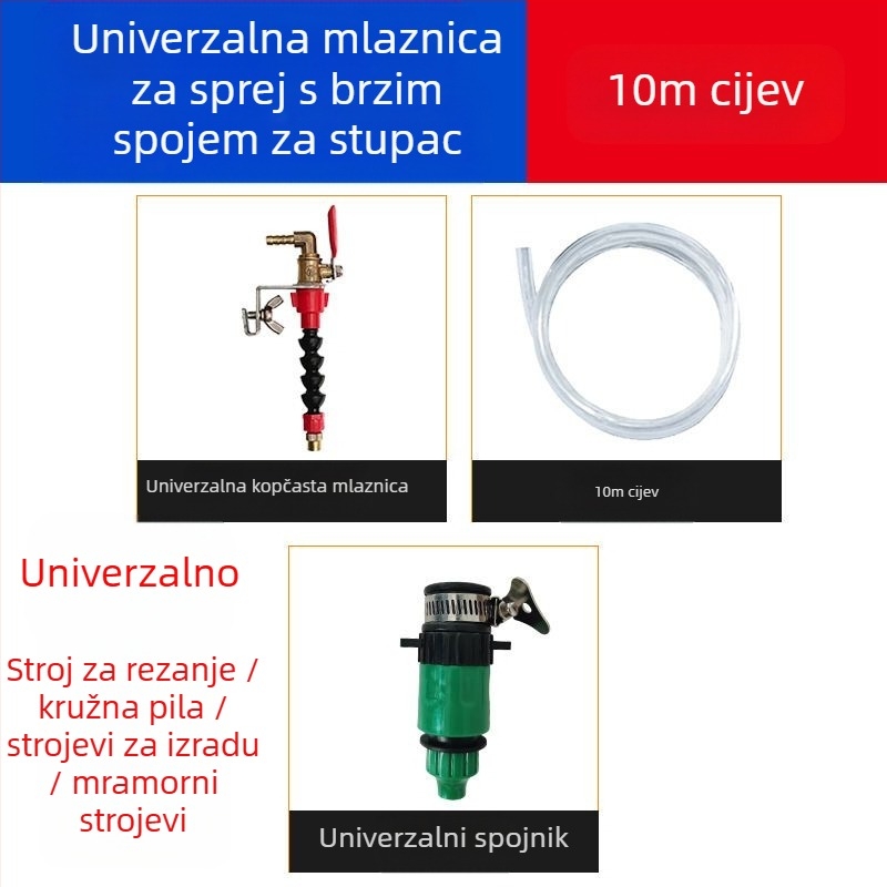 Uređaj za vodeni sprej za rezne strojeve s zaštitom od prašine i hlađenjem, univerzalno za kamen/mramor strojeve, dodatak za kutnu brusilicu
