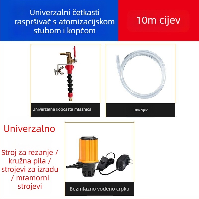 Uređaj za vodeni sprej za rezne strojeve s zaštitom od prašine i hlađenjem, univerzalno za kamen/mramor strojeve, dodatak za kutnu brusilicu