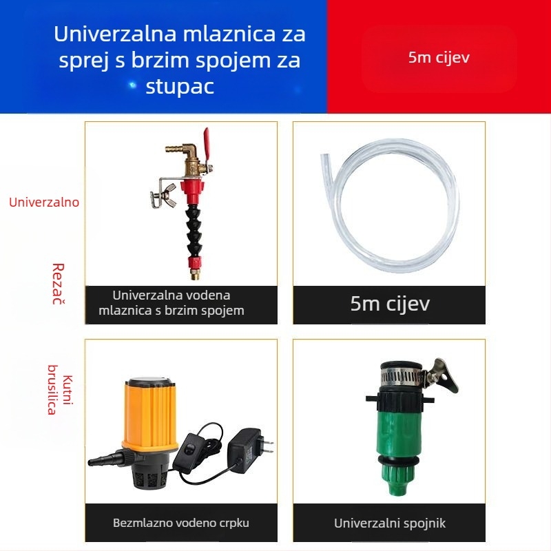 Uređaj za vodeni sprej za rezne strojeve s zaštitom od prašine i hlađenjem, univerzalno za kamen/mramor strojeve, dodatak za kutnu brusilicu