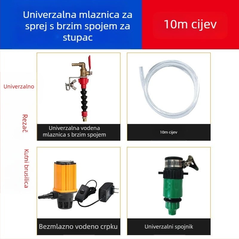 Uređaj za vodeni sprej za rezne strojeve s zaštitom od prašine i hlađenjem, univerzalno za kamen/mramor strojeve, dodatak za kutnu brusilicu