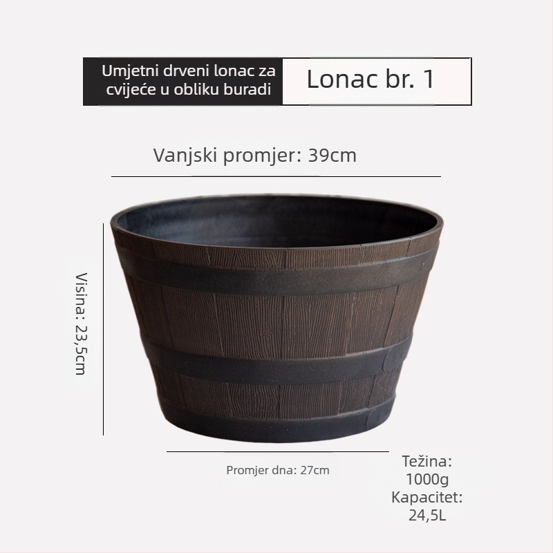 Posuda za cvijeće od smole, podni model, klasični stil, za kućno vrtlarenje