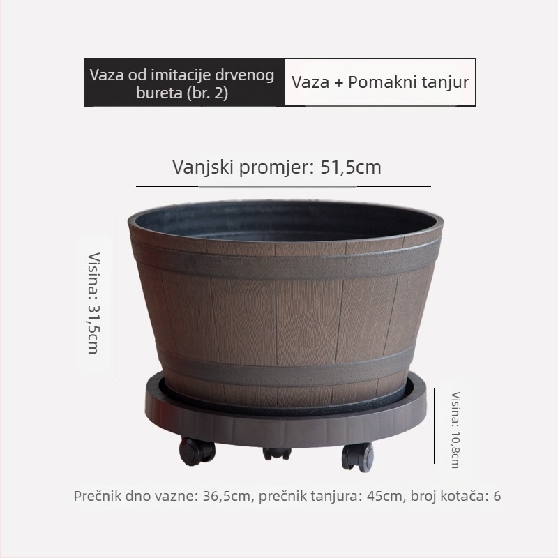 Posuda za cvijeće od smole, podni model, klasični stil, za kućno vrtlarenje